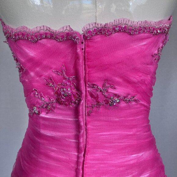 Joli Prom Embellished Party Dress Strapless Pink 6 - Picture 10 of 13